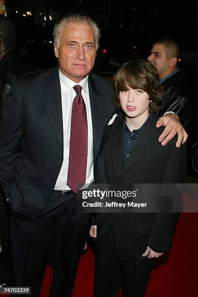 Joe Cortese and son Jack at the Graumann's Chinese Theatre in Hollywood, California