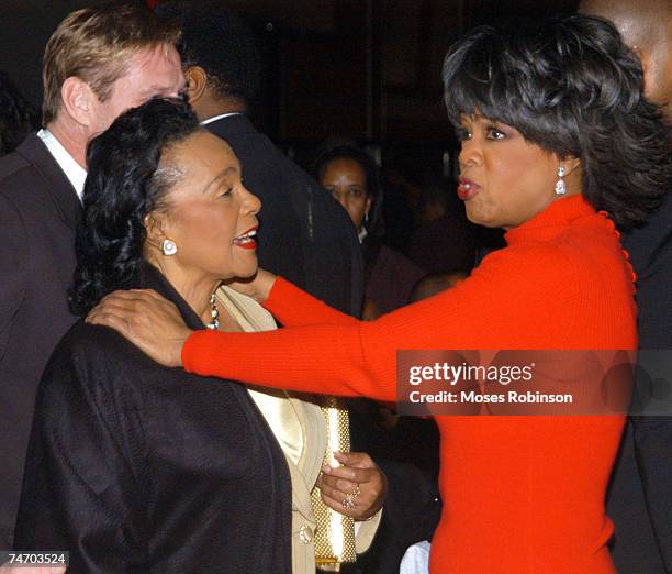 Coretta Scott King and Oprah Winfrey at the Hyatt Regency - Atlanta in Atlanta, Georgia