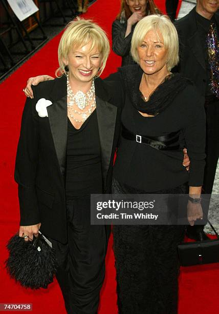 Anni-Frid Lyngstad of Abba and producer Judy Cramer at the Prince Edward Theatre in London, United Kingdom.