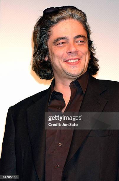 Benicio Del Toro at the Hitotsubashi Hall in Tokyo, Japan.