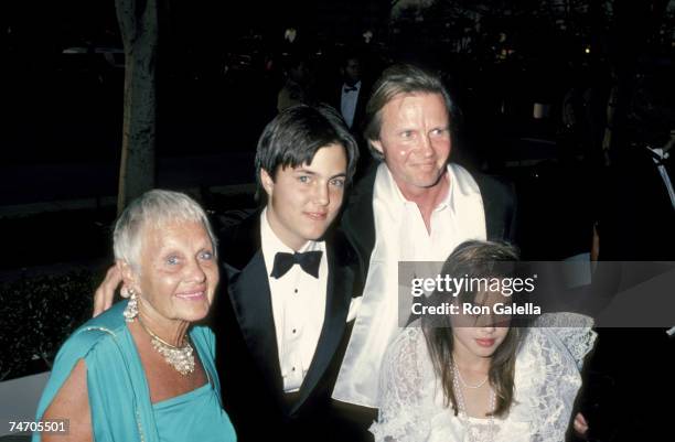 Angelina Jolie, Jamie Haven, Jon Voight, and mother at the Dorothy Chandler Pavillion in Los Angeles, CA