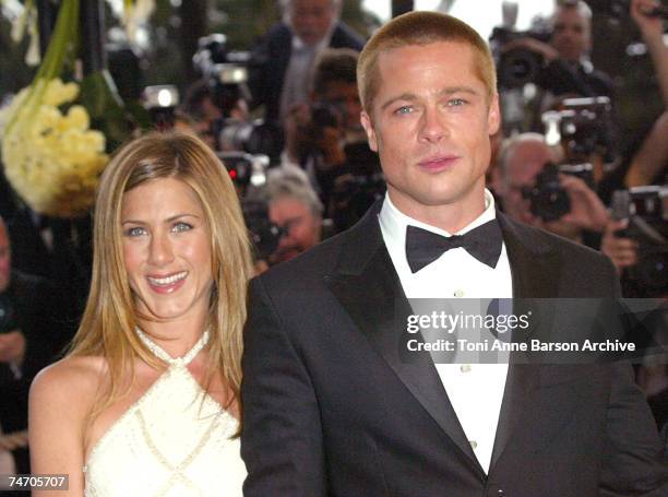 Jennifer Aniston and Brad Pitt at the Palais Du Festival in Cannes, France.