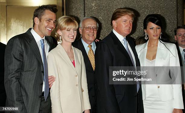 Bill Rancic, Carolyn Kepcher, George Ross, Donald Trump and Melania Knauss at the Radio City Music Hall in New York City, New York