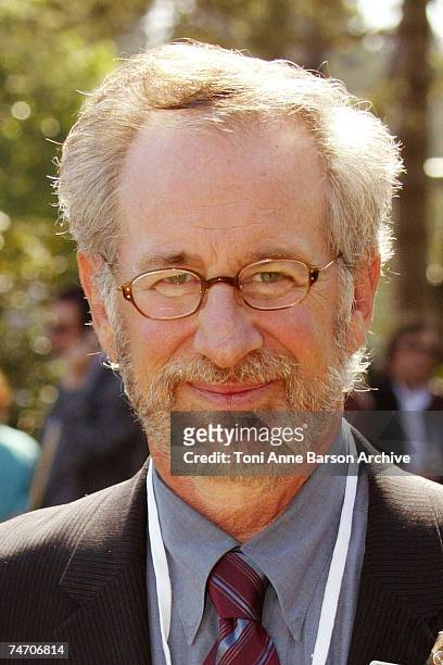 Steven Spielberg at the Omaha Beach - Normandy American Cemetery in Colleville, France.