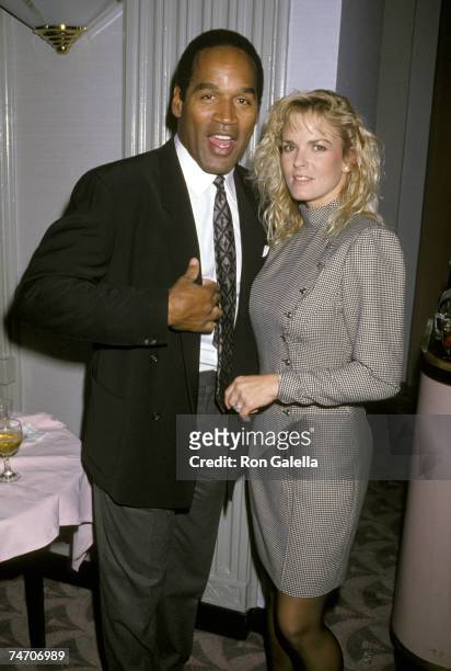 Simpson and Nicole Brown Simpson at the Waldorf Astoria Hotel in New York City, New York