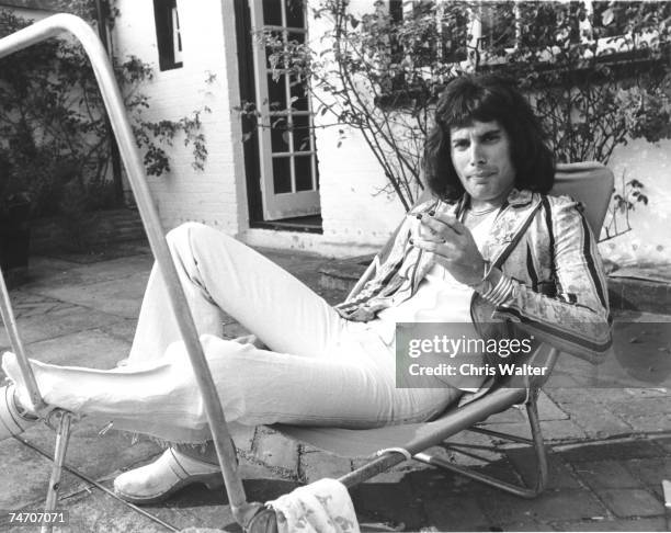 Queen 8/75 Freddie Mercury during Queen file photos in , United Kingdom.