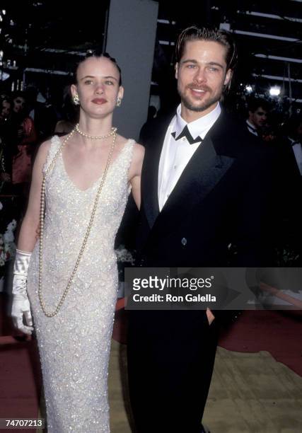 Juliette Lewis and Brad Pitt at the Dorothy Chandler Pavilion in Los Angeles, California
