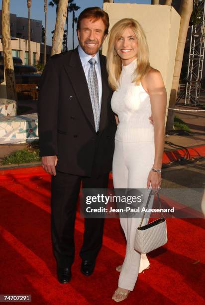 Chuck Norris and wife Gena at the ATAS Leonard H. Goldenson Theater in North Hollywood, California