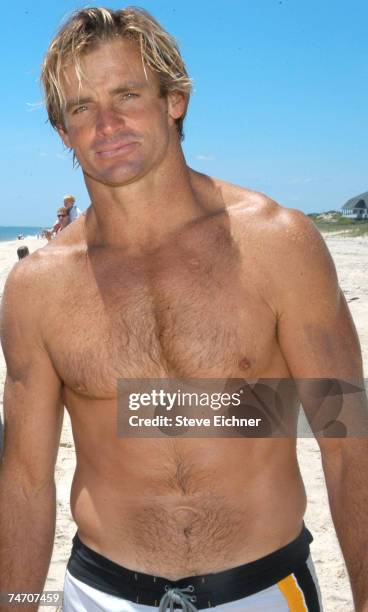 Laird Hamilton at the Alex von Furstenberg's House in Southampton, New York