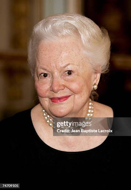 Olivia de Havilland at the Ministere of Culture in Paris, France.