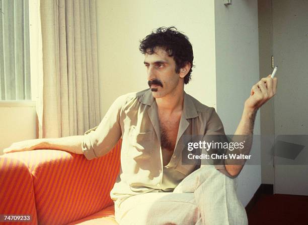 Frank Zappa at Utility Muffin Research Kitchen, his home studio in Laurel Canyon, early 1980s during Music File Photos 1980's at the Music File...