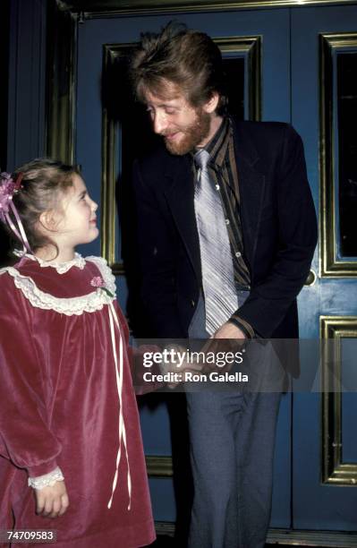 Drew Barrymore and John Blythe Barrymore at the Jimmy's Restaurant in Beverly Hills, California