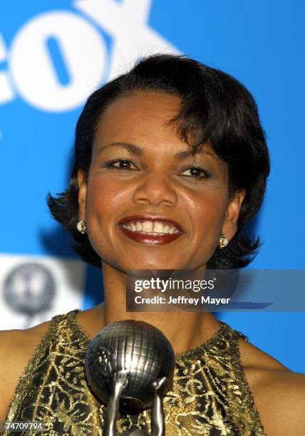 Condoleezza Rice poses in the press room at the 33rd NAACP Image Awards at the Universal Amphitheater in Universal City, California February 23.