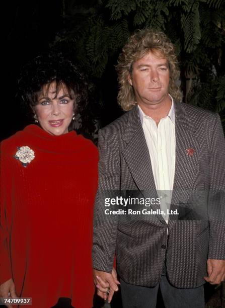 Elizabeth Taylor and Larry Fortensky at the The Four Seasons in Beverly Hills, California