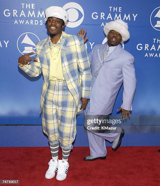 Andr? 3000 and Big Boi of OutKast during 44th GRAMMY Awards - Arrivals at the Staples Center in Los Angeles, California.