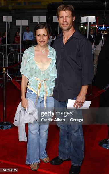 Joel Gretsch and wife Melanie Ann Shatner at the Orpheum Theatre in Los Angeles, CA