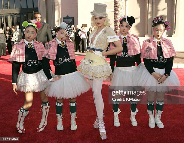 Gwen Stefani and Harajuku Girls at the Shrine Auditorium in Los Angeles, California