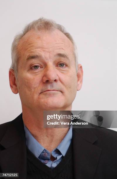 Bill Murray during "The Life Aquatic with Steve Zissou" Press Conference with Bill Murray, Anjelica Huston, Jeff Goldblum, Owen Wilson, Wes Anderson...