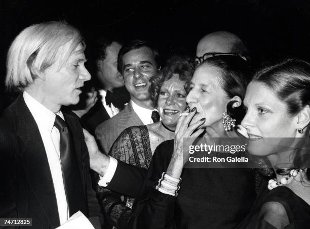 Andy Warhol and Diana Vreeland at the Museum of American Folk Art in New York City, New York