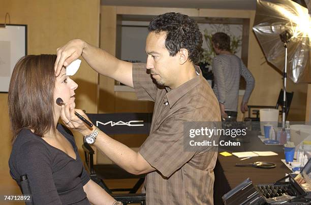 Bruce Grayson, head makeup artist for the Academy Awards, at the MAC suite at the L'Ermitage Hotel in Beverly Hills, California