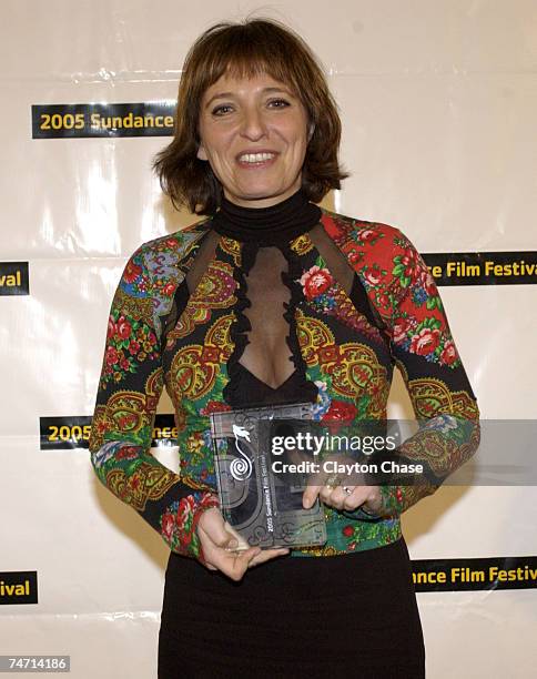 Susanne Bier, winner of the World Cinema Audience Award - Dramatic for "Brothers" at the Racquet Club Theatre in Park City, Utah