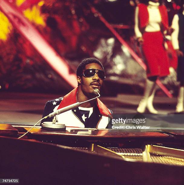Stevie Wonder 1971 on "Top Of The Pops" at the Music File Photos 1970's in London, United Kingdom.