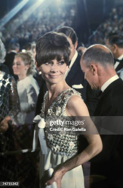 Audrey Hepburn at the Dorothy Chandler Pavilion in Los Angeles, California