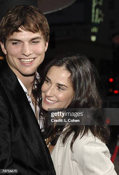 Ashton Kutcher and Demi Moore at the Graumann's Chinese in Los Angeles, California
