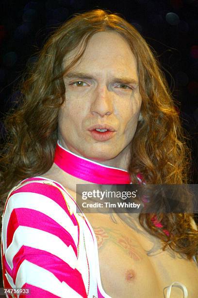 Justin Hawkins of The Darkness waxwork figure at the Madame Tussauds in London, United Kingdom.