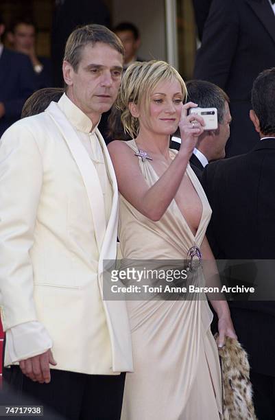 Jeremy Irons and Patricia Kaas at the Palais des Festivals in Cannes, France.