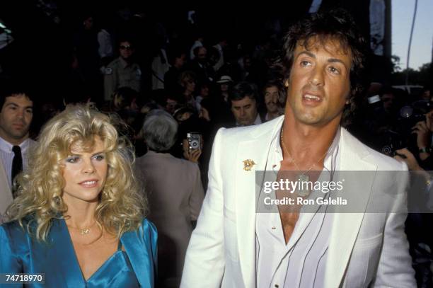 Sylvester Stallone And Wife Sasha Czack Stallone at the Avco Theaters in Westwood, California