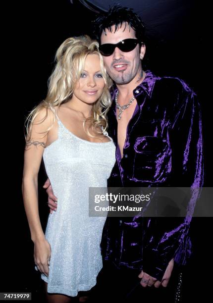 Pamela Anderson and Tommy Lee at the American Music Awards, 1996 in Various Cities, Various States