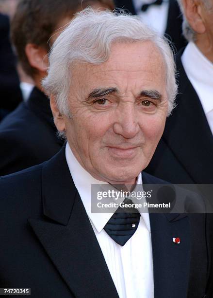 Charles Aznavour at the Le Palais de Festival in Cannes, France.