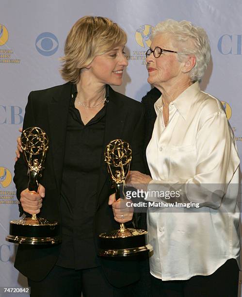 Ellen DeGeneres and mom Betty DeGeneres at the 32nd Annual Daytime Emmy Awards - Press Room at Radio City Music Hall in New York City, New York.