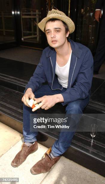 Pete Doherty at the Grosvenor House in London, United Kingdom.