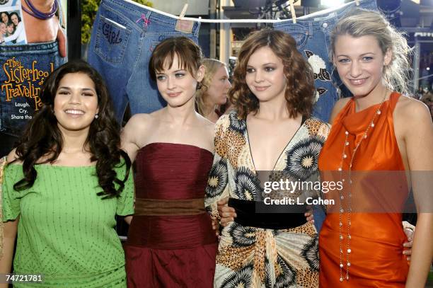 America Ferrera, Alexis Bledel, Amber Tamblyn and Blake Lively at the Grauman's Chinese Theatre in Los Angeles, California