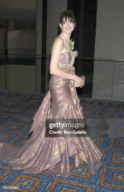 Anne Hathaway at the Marriott Marquis in New York City, New York