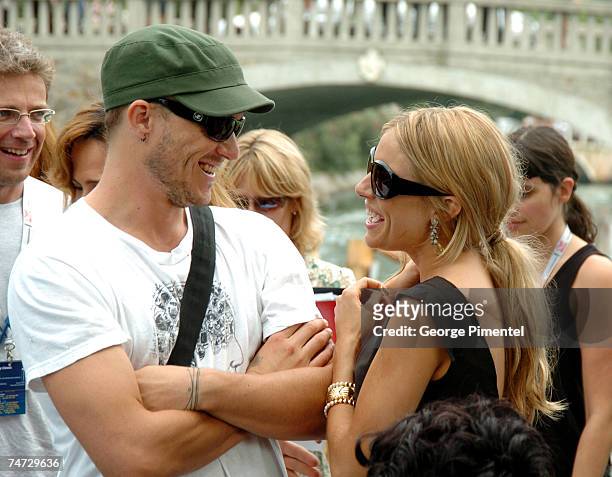 Heath Ledger and Sienna Miller in Venice Lido, Italy.