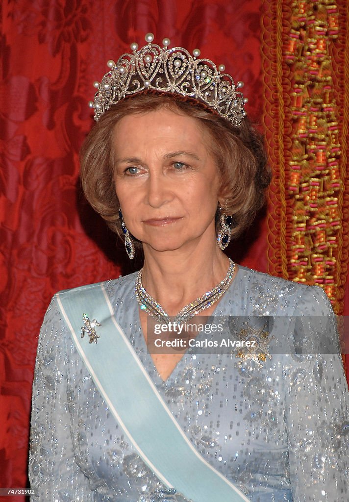 Spanish Royals Receive Saudi King Abdullah Bin Abdul Aziz Al Saud