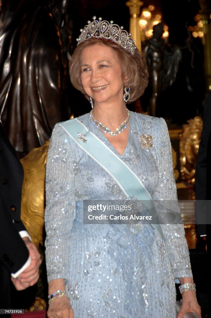 Spanish Royals Receive Saudi King Abdullah Bin Abdul Aziz Al Saud