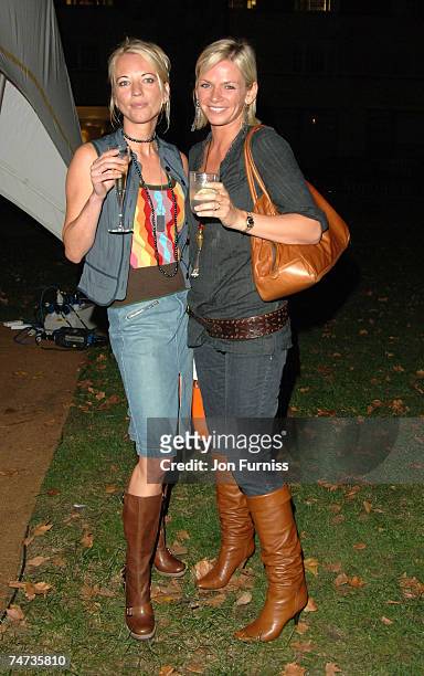 Sara Cox and Zoe Ball at the Marquee in London, United Kingdom.