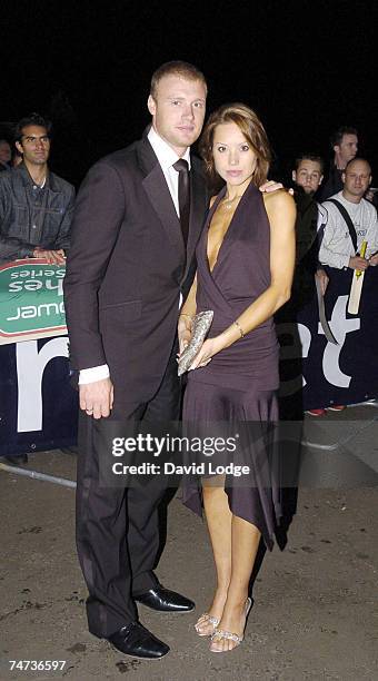 Andrew Flintoff and Rachel Flintoff at the 2005 Professional Cricketers' Association Awards Dinner - Arrivals at Royal Albert Hall, London, SW7 in...