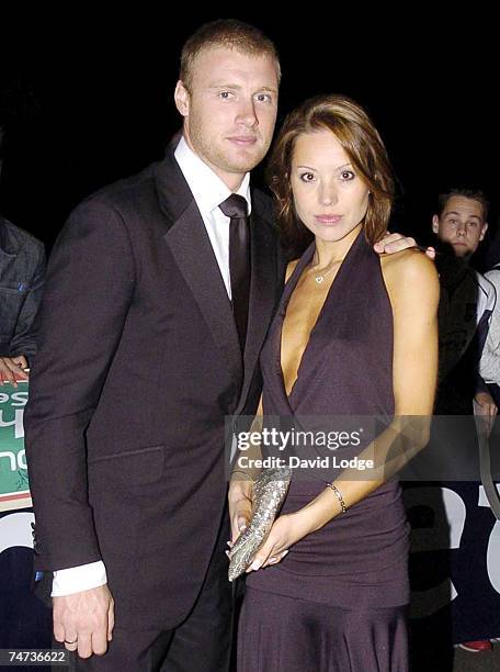 Andrew Flintoff and Rachel Flintoff at the 2005 Professional Cricketers' Association Awards Dinner - Arrivals at Royal Albert Hall, London, SW7 in...