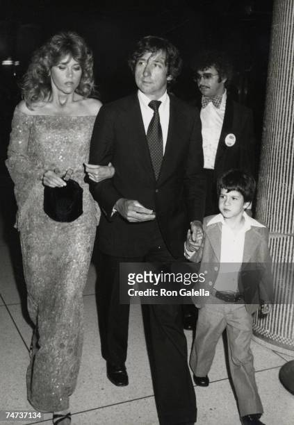 Jane Fonda, Tom Hayden and Troy Fonda at the Dorothy Chandler Pavilion at the L.A. Music Center in Los Angeles, California