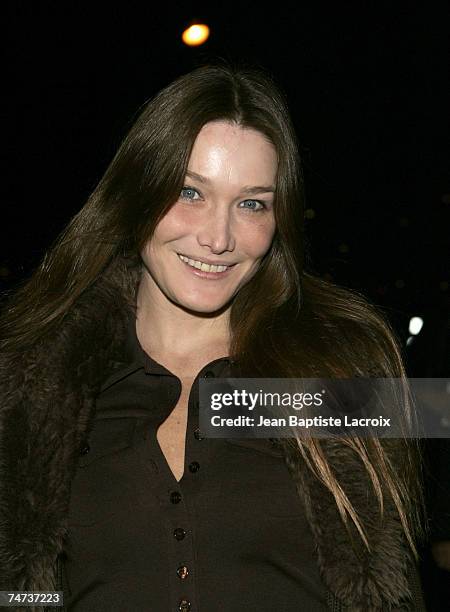 Carla Bruni at the Grand Palais in Paris, France.