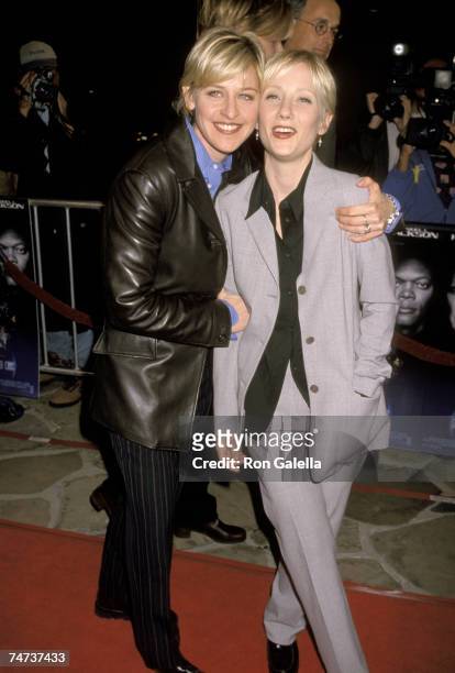 Ellen DeGeneres and Anne Heche at the Mann Village Theatre in Westwood, California
