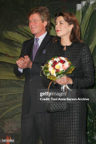 Ernst August of Hanover and Princess Caroline of Hanover at the Monte Carlo Bay Hotel & Resort in Monte Carlo, Monaco.