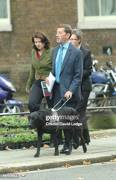 David Blunkett at the David Blunkett Arrives at Downing Street in London - October 10, 2005 at Downing Street in London.