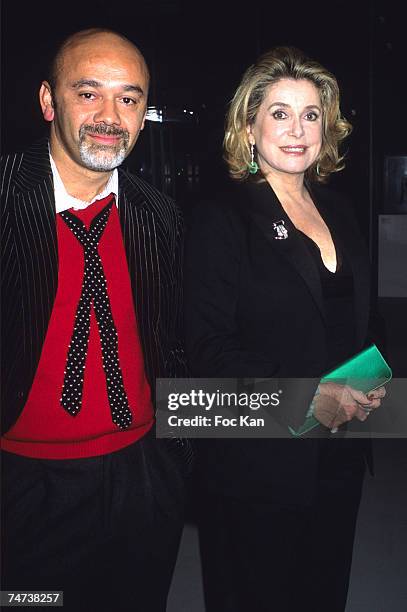Christian Louboutin and Catherine Deneuve at the Centre Georges Pompidou in Paris, France.