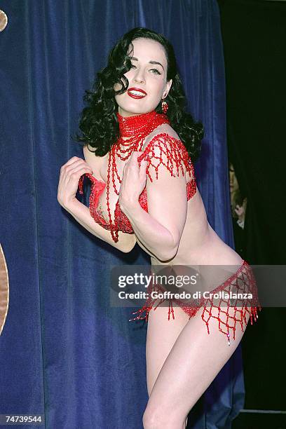 Dita Von Teese at the Cafe de Paris 80th Birthday with Dita Von Teese at Cafe de Paris in London.